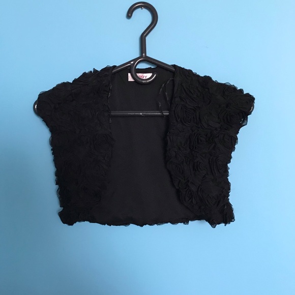 NWOT ORSAY Evening shrug with mesh roses - Picture 1 of 7